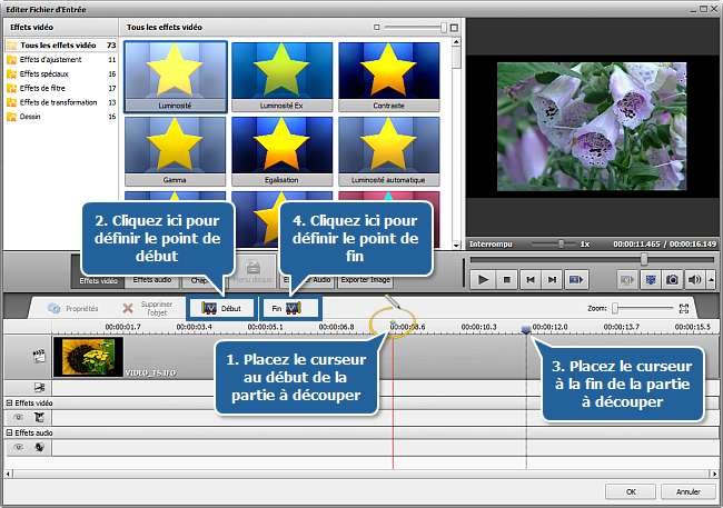 Comment supprimer une partie inutile d'un fichier vidéo et le convertir dans un autre format? Etape 4
